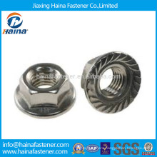 China Suppliers Stainless Steel 18-8 Hex Flange Nuts DIN6923